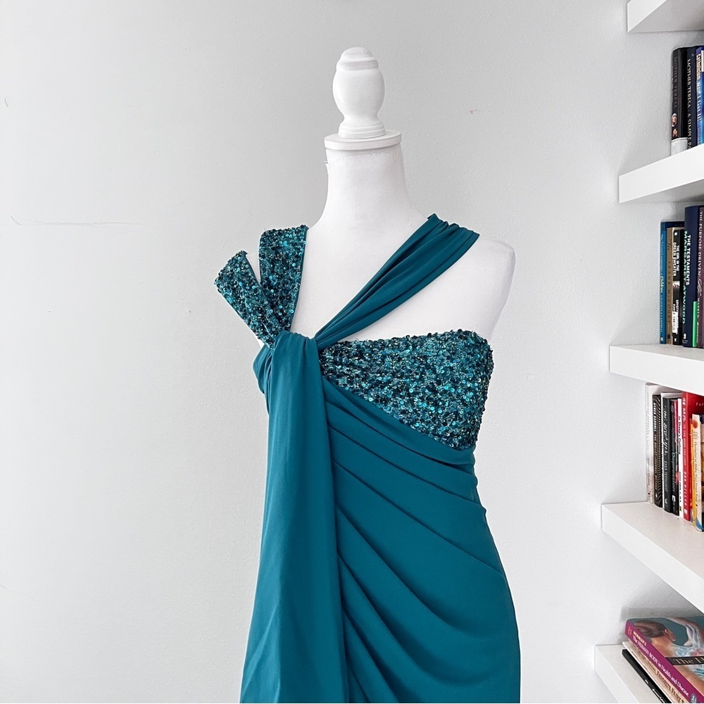 Badgley Mischka Teal Dress - Picture 2 of 16